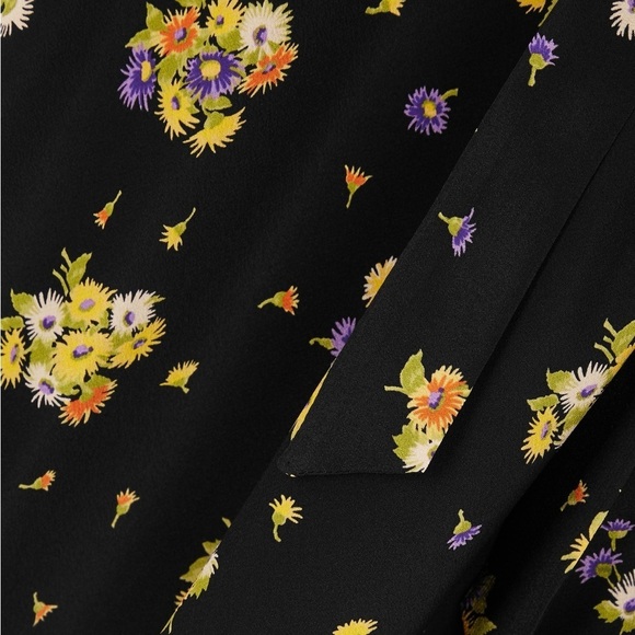 NWT Alessandra Rich Daisy Print Off-Shoulder Silk Midi Dress US 10 / IT 46 - Picture 5 of 14